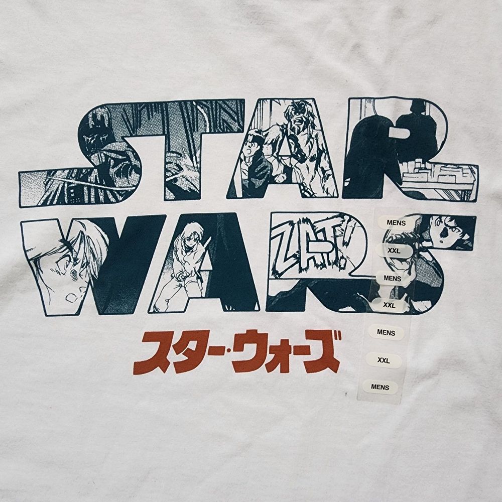 Vintage-Style Star Wars Manga T-Shirt - XXL Mens - Rare Anime Crossover Design